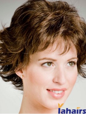 Stylish 8 inch Wavy Brown Layered Short Wigs