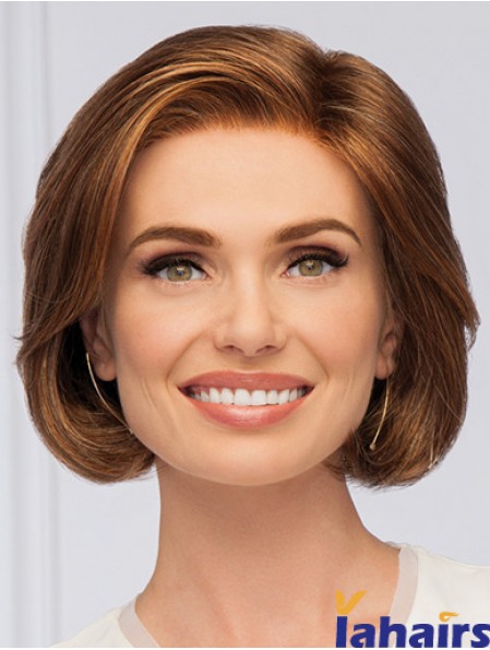 Auburn Wavy Monofilament Bobs 10 inch Synthetic Wigs Women