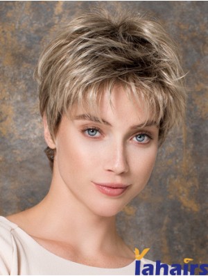 Capless Straight Blonde Boycuts 6 inch Synthetic Wigs Online