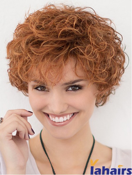 Lace Front Curly Copper Layered 10 inch Short Hairstyles