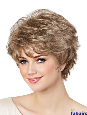 Classic Wavy 8 inch Blonde Synthetic Lady Wigs