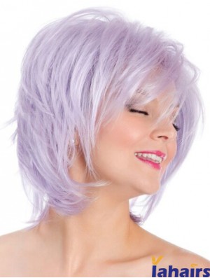 Capless Straight Lilac 8 inch Bobs Fashion Wig