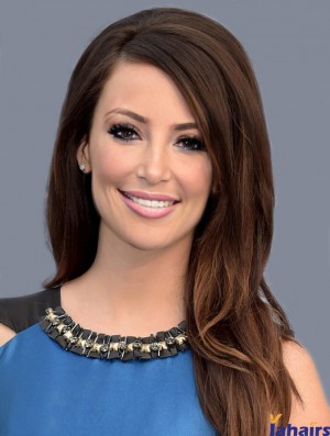 Brown 18 inch Beautiful Long Straight Without Bangs Lace Kacey Musgraves Wigs