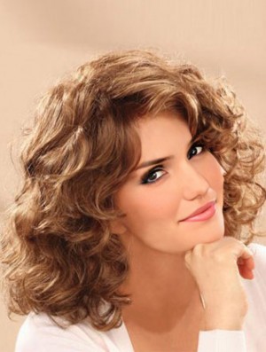 Big Hair Classic Wigs With Bangs Wavy Style Shoulder Length