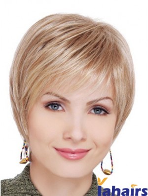 Best Blonde Short Straight Layered Lace Front Wigs