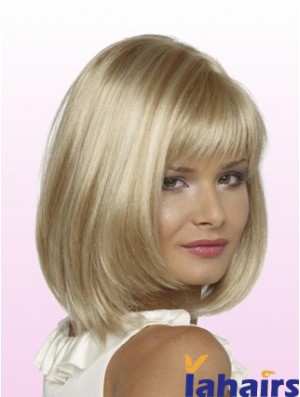 Bobs Chin Length Blonde Straight Trendy Petite Wigs