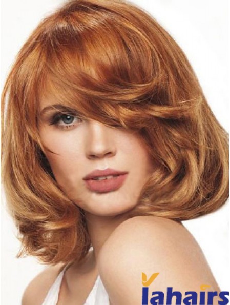 Chin Length Wavy Monofilament Auburn Best Bob Wigs