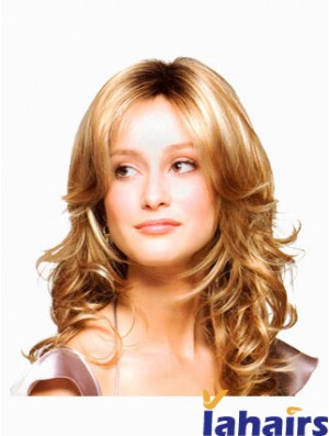 Wavy Layered Long Blonde Discount Lace Front Wigs