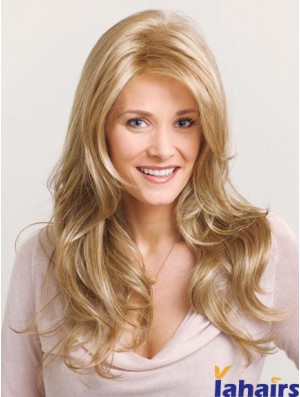 Wavy Layered Long Blonde No-Fuss Lace Front Wigs