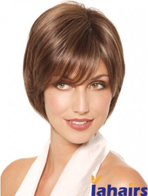 Chin Length Straight Monofilament Brown Fabulous Bob Wigs