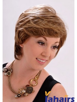 10 inch Stylish Straight With Bangs Brown Short Wigs