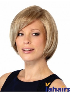 10 inch New Straight Bobs Blonde Short Wigs