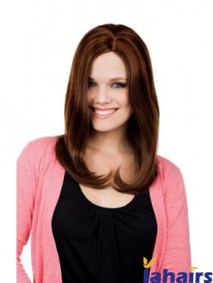 Straight Without Bangs Long Auburn Online Lace Front Wigs