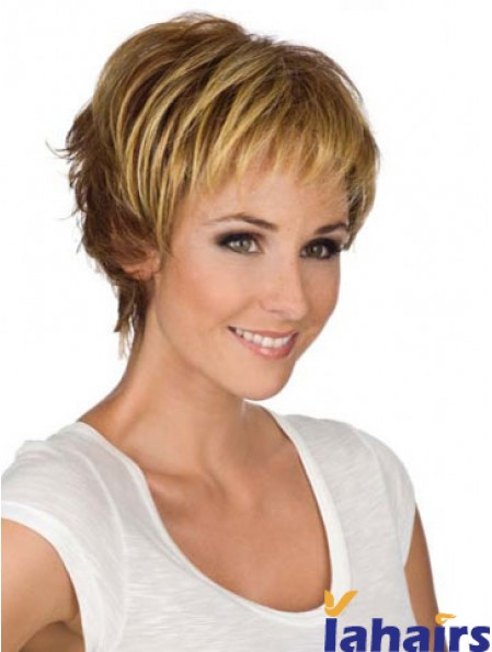 6 inch Modern Blonde Boycuts Monofilament Wigs