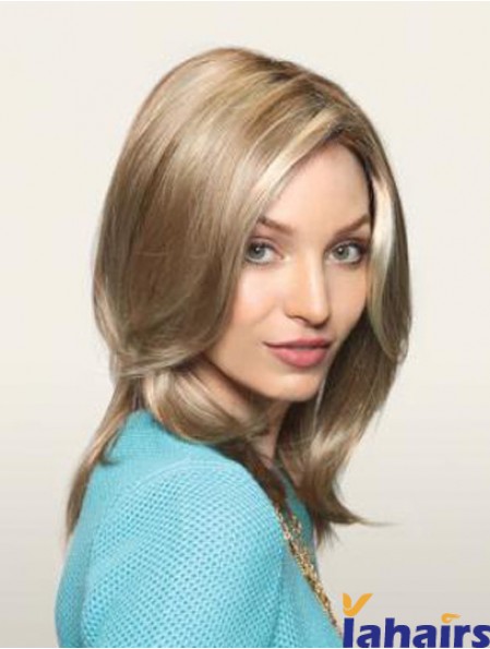 Layered Long Straight Blonde 16 inch Sassy Monofilament Wigs