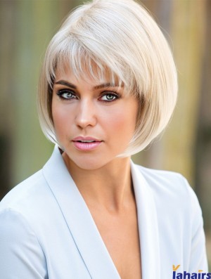 10 inch Short Platinum Blonde Best Bob Wig