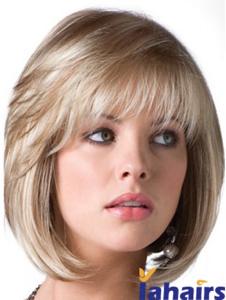 Blonde Bob Wigs Chin Length Straight Style