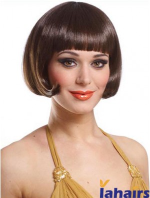 Copper Bob Wig With Capless Straight Style Short Length