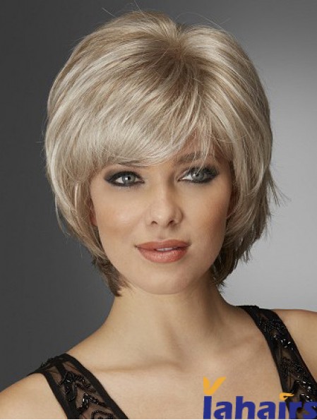 Wavy Chin Length Blonde 10 inch Monofilament Exquisite Bob Wigs