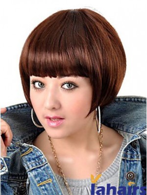 Capless Short Straight Auburn Popular Bob Wigs