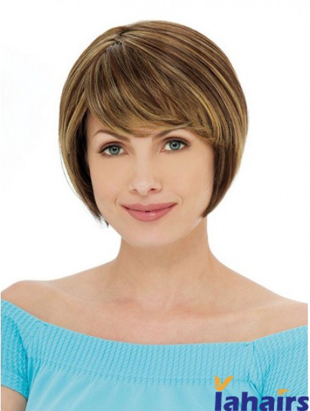 Capless Short Straight Auburn Ideal Bob Wigs