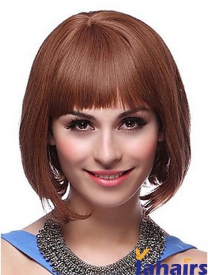 Capless Chin Length Straight Auburn Exquisite Bob Wigs