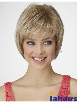 Straight Chin Length Blonde 9 inch Capless Beautiful Bob Wigs