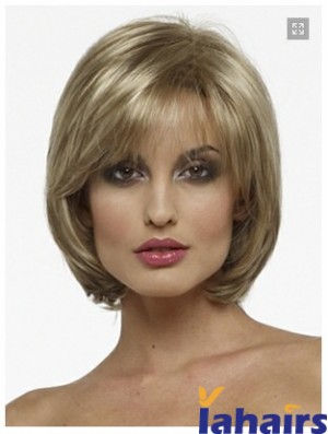 Capless Chin Length Straight Blonde Fashion Bob Wigs