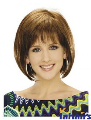 Capless Chin Length Straight Blonde Natural Bob Wigs