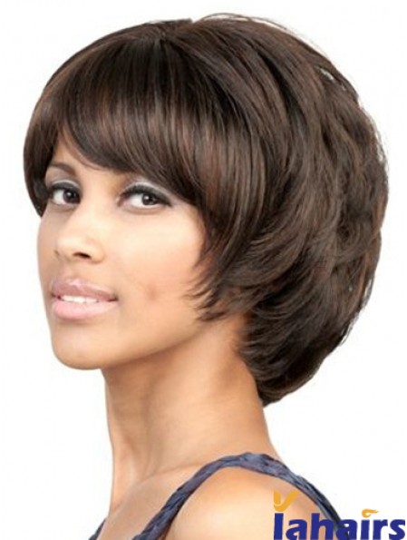 Capless Chin Length Wavy Brown Suitable Bob Wigs