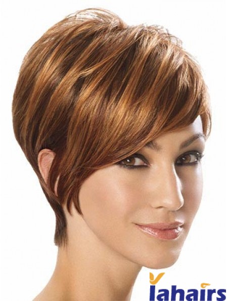 Wigs For Sale Layered Cut Short Length Auburn Color