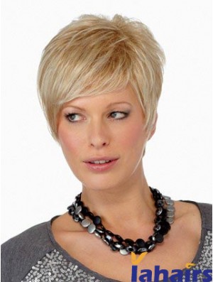 Boycuts Straight Blonde Capless Online Short Wigs