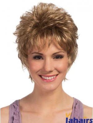 Boycuts Cropped Blonde Curly High Quality Petite Wigs