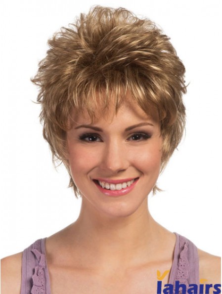 Boycuts Cropped Blonde Curly High Quality Petite Wigs