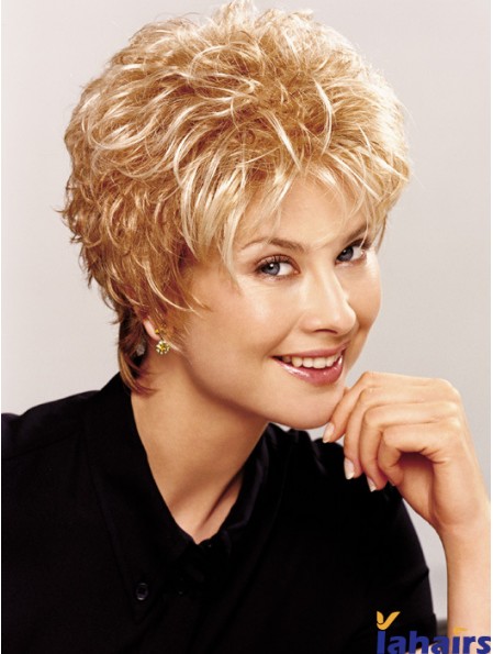 Wavy Boycuts Short Beautiful Blonde Synthetic Wigs