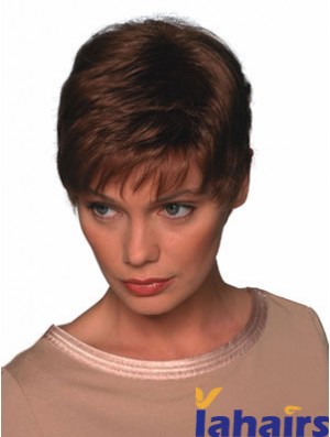 Boycuts Straight Auburn Capless Soft Short Wigs