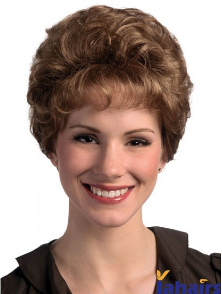 Curly Brown No-Fuss Short Classic Womens Wigs