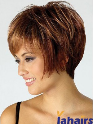 Bobs Straight Auburn Capless Best Short Wigs