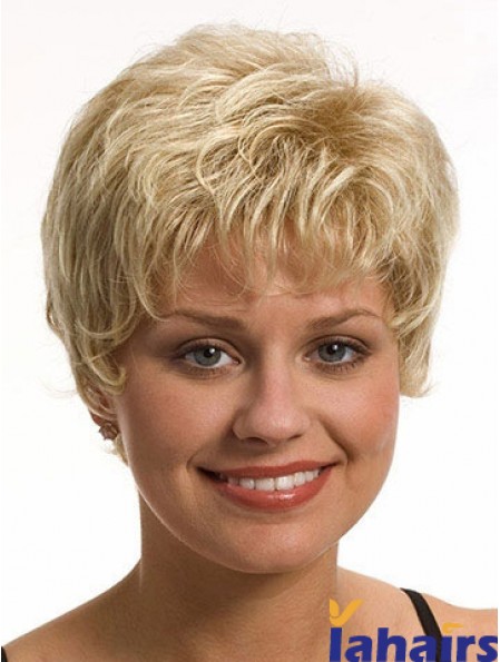 Boycuts Wavy Blonde Capless Best Short Wigs