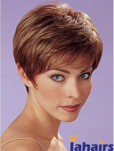 Auburn Synthetic Straight Cropped Capless Boycuts Ladies Wigs UK