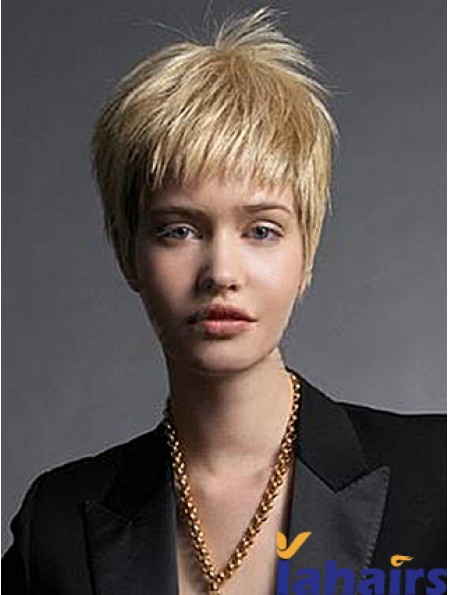 Boycuts Straight Blonde Capless Fabulous Short Wigs