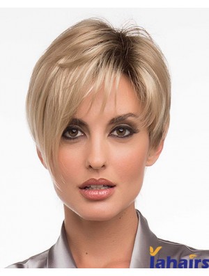 6 inch Suitable Straight Layered Blonde Short Wigs