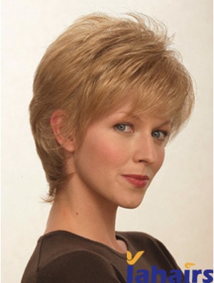 Layered Straight Blonde Capless Suitable Short Wigs