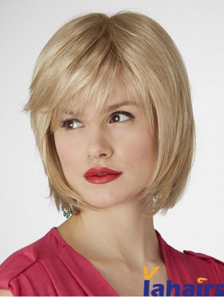 10 inch Natural Straight Bobs Blonde Short Wigs