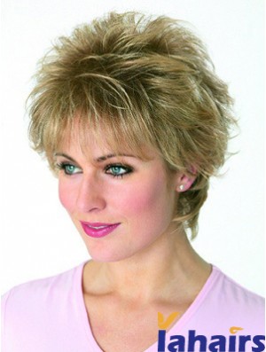 Boycuts Wavy Blonde Capless Cheapest Short Wigs