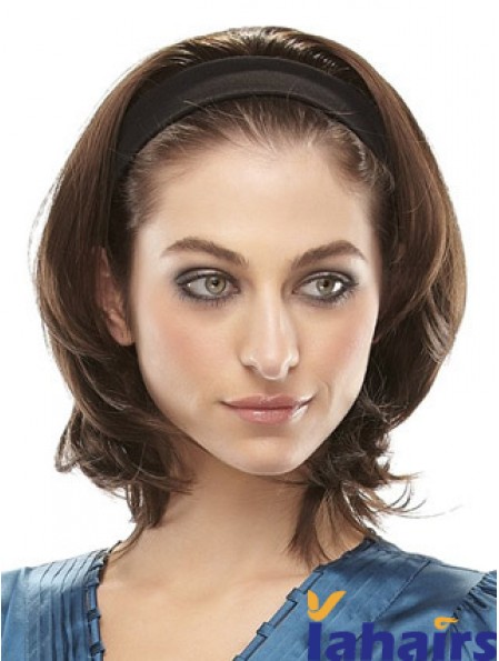 Brazilian Straight Brown Chin Length Clip In Half Wig