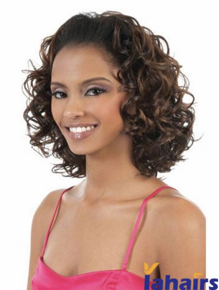 Wavy Shoulder Synthetic Brown Capless Half Wig 