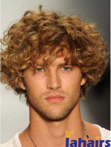 Blonde Synthetic Curly 8 inch Mens Wigs