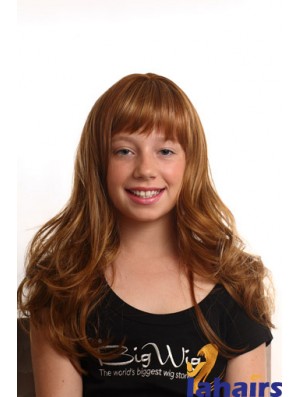 Wavy Long Auburn Synthetic Capless Kids Wigs