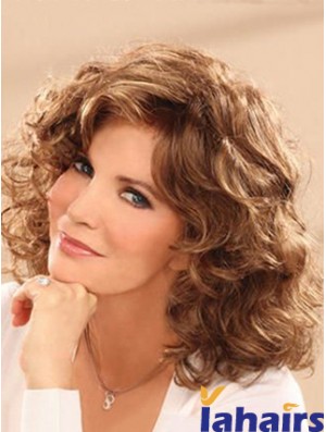 Shoulder Length Wavy Layered Full Lace Brown Comfortable 14 inch  Wigs